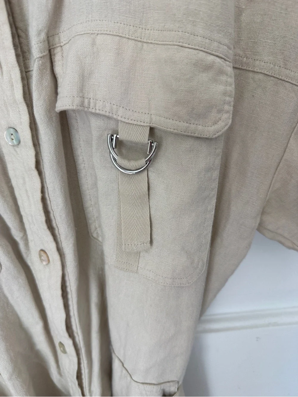 Zara Woman’s Beige Short-Sleeve Romper